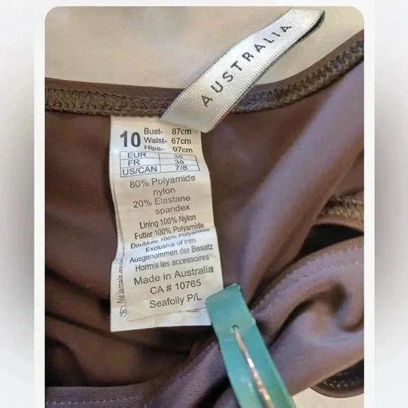 Seafolly Australia 2 Piece Brown Bikini  Size 10 - Picture 11 of 12
